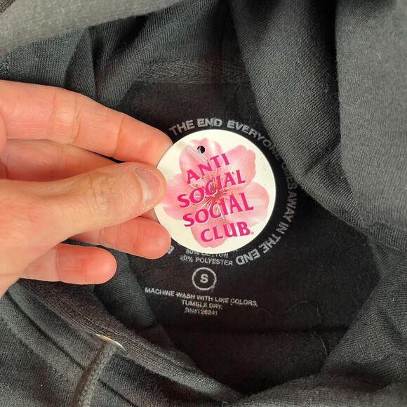 Anti Social Social Club Torn Pages Of Story Hoodie Sweatshirt Men's S Black NWT - Picture 6 of 12